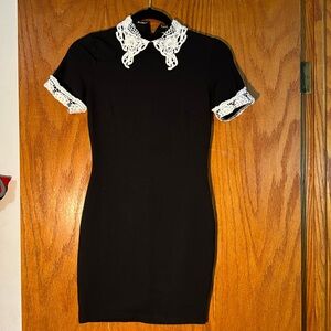 Black with white lace sexy bodycon dress. Fashion Nova size small